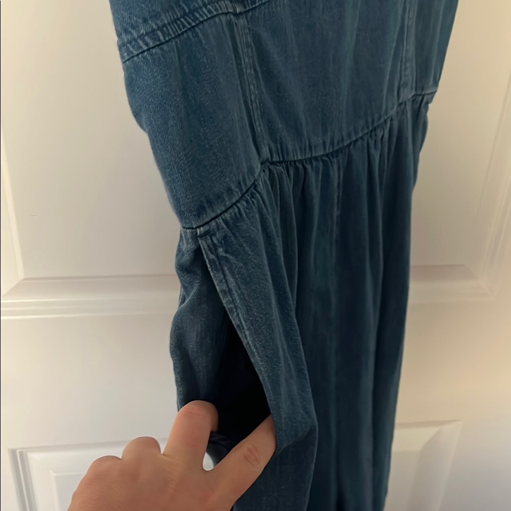 Blue Denim Sleeveless jumpsuit size large - Picture 3 of 6